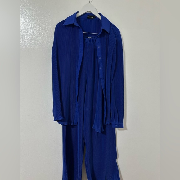 Pleated summer set in royal blue - Picture 1 of 3